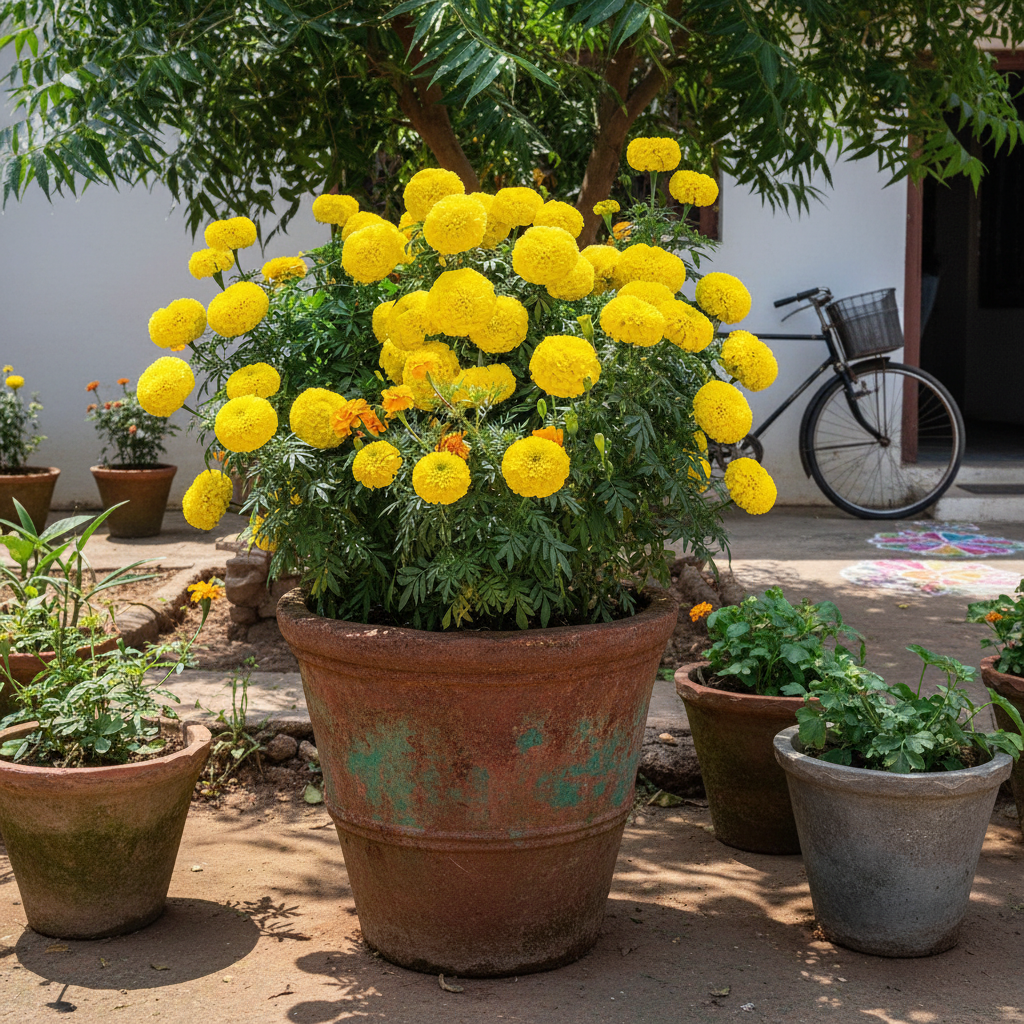 African Marigold Yellow Flower Seeds