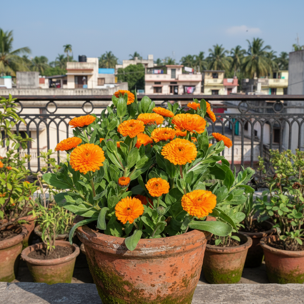 Calendula Ball Double Orange Flower Seeds