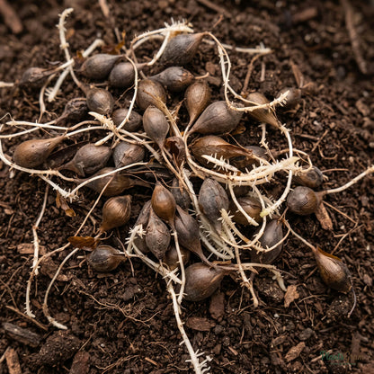 Oxalis flower bulbs (dormant corms) ready for planting