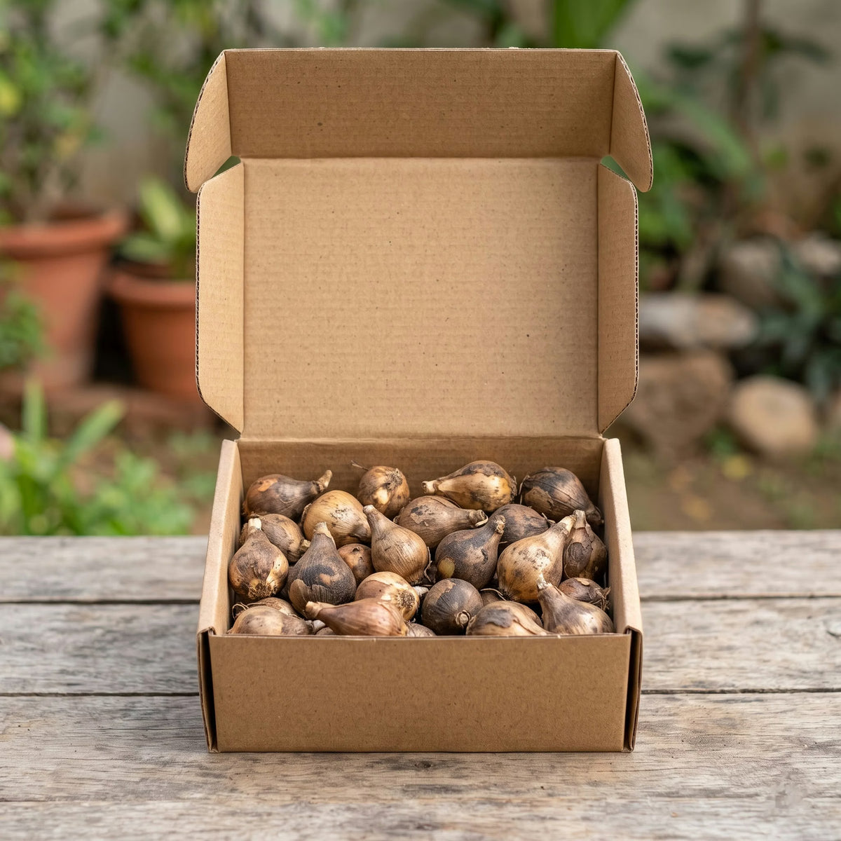 Zephyranthes rain lily flower bulbs packed in a box (yellow variety)